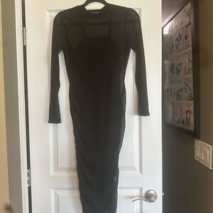 Elegant Black Mesh Dress